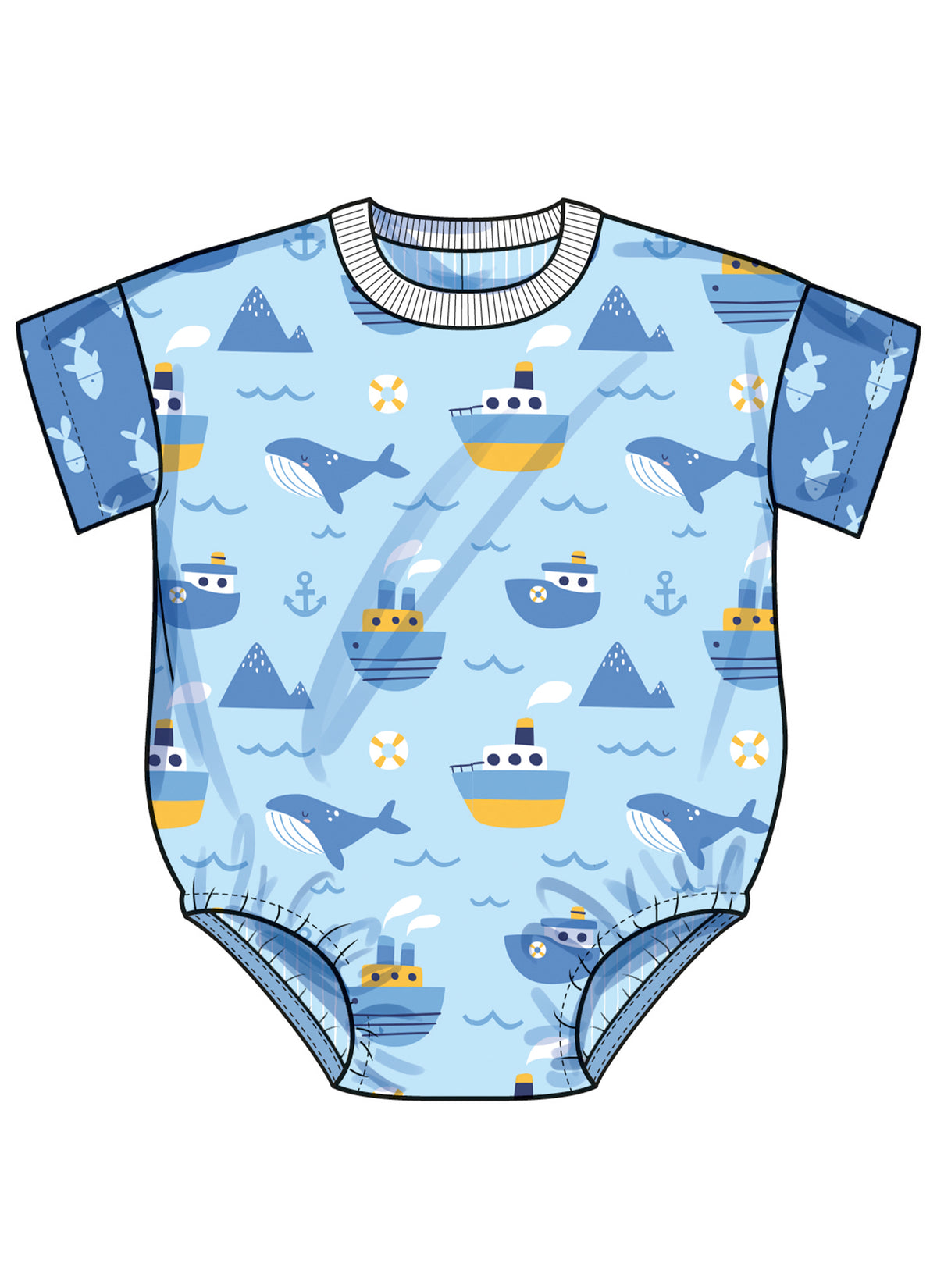 Simplicity S3144 sewing pattern envelope showing baby casual wear
