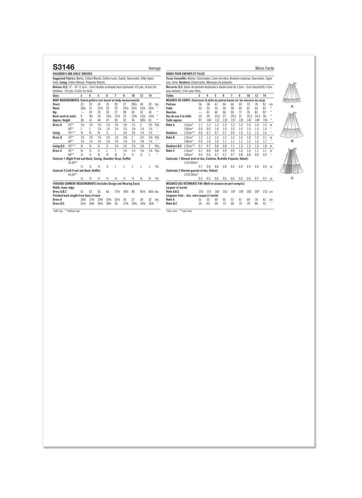 Simplicity S3146 sewing pattern envelope showing a dress