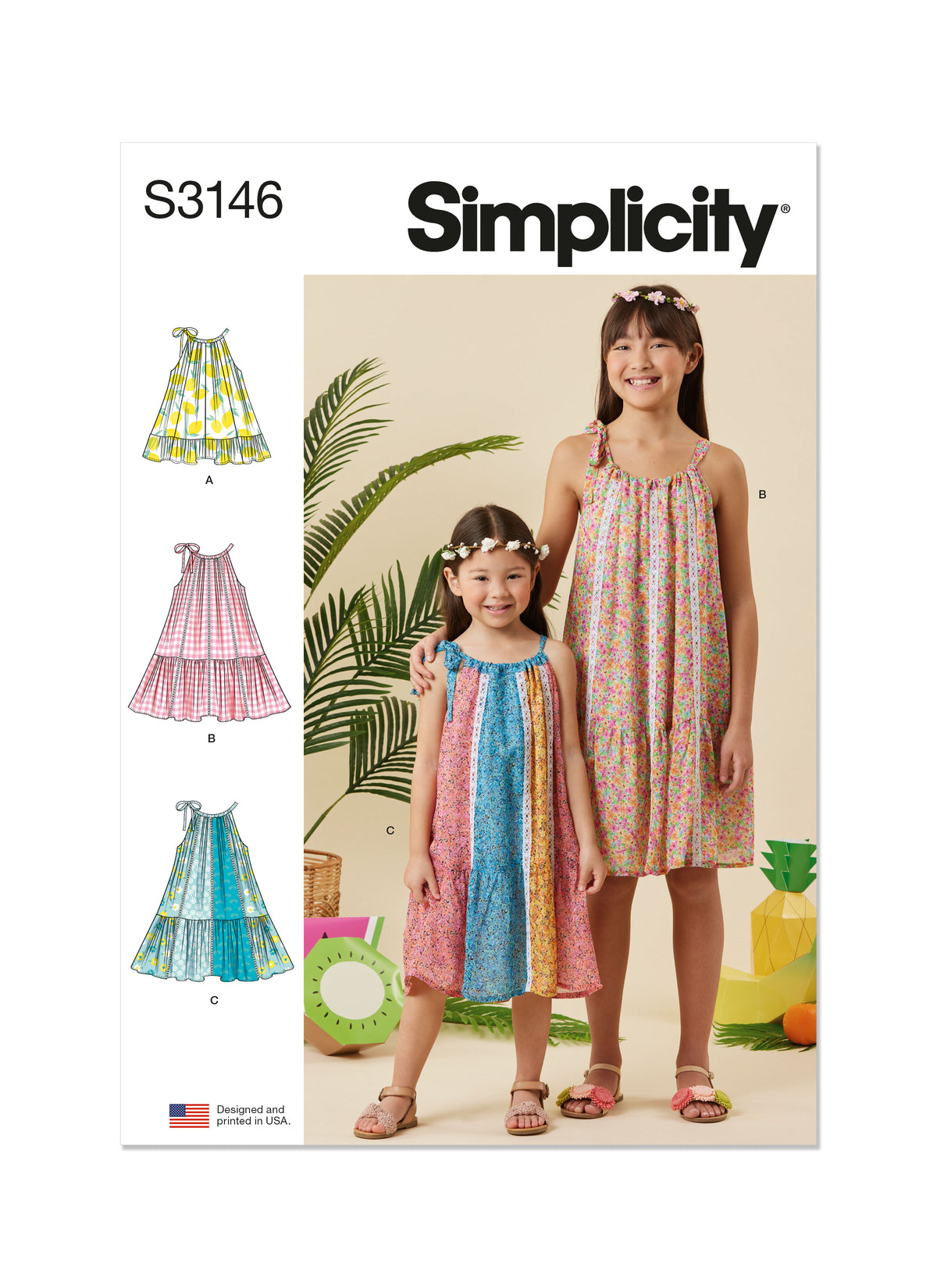 Simplicity S3146 sewing pattern envelope showing a dress