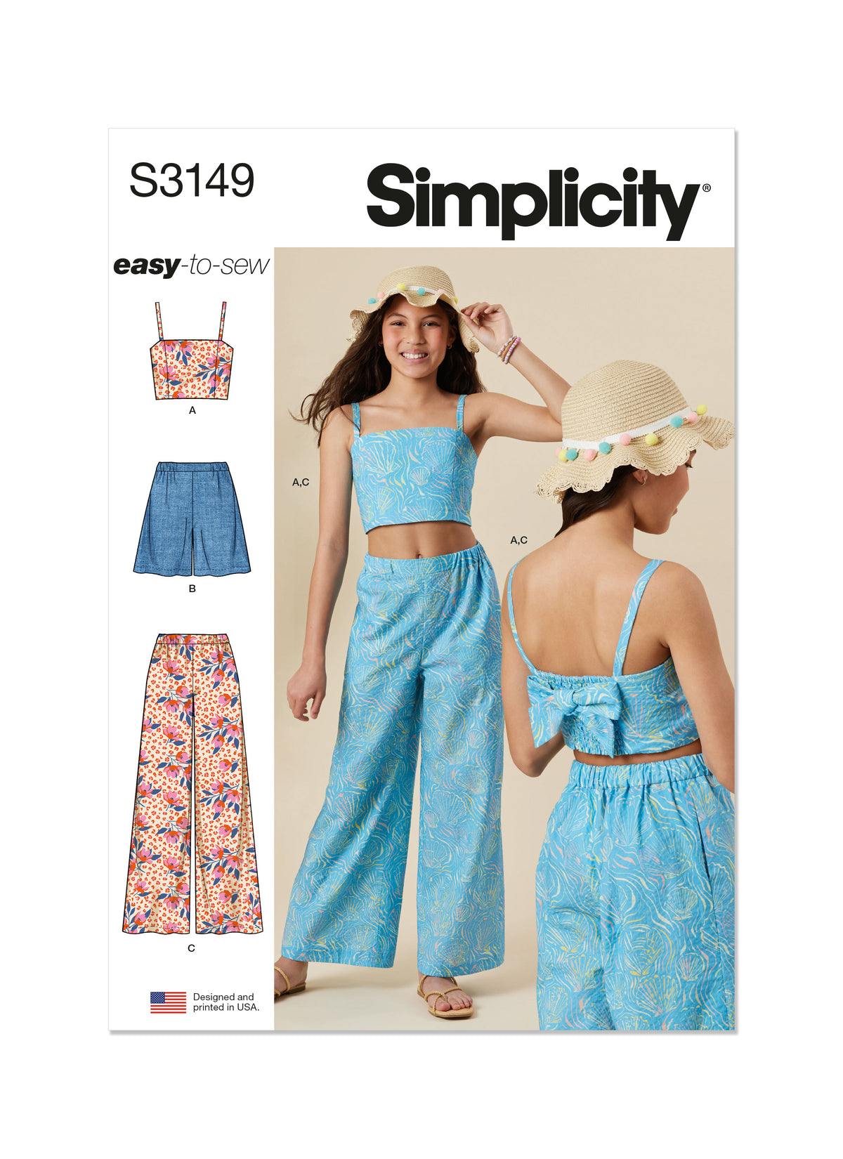 Simplicity S3149 sewing pattern envelope showing casual wear