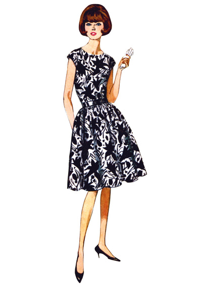 Simplicity S3153 sewing pattern envelope showing a 1960s style one-piece jiffy dress