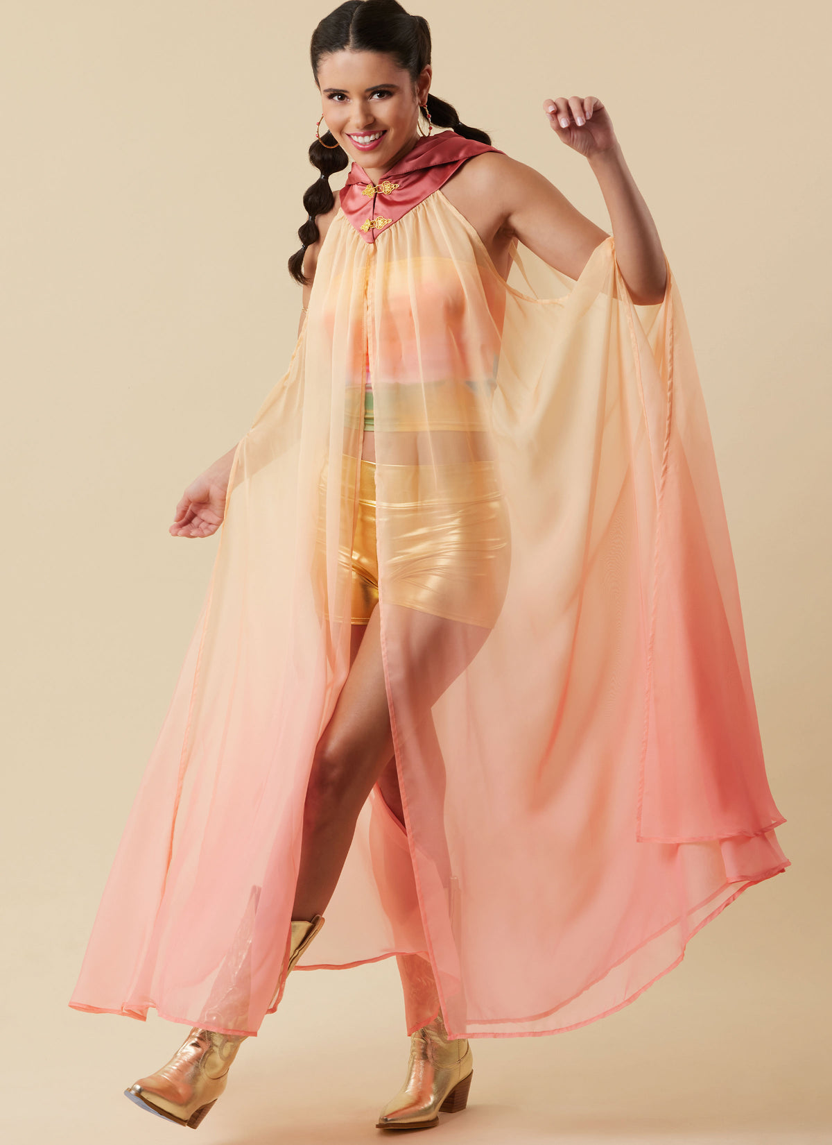 Simplicity S3161 pattern envelope showing sheer flowing capes in four styles
