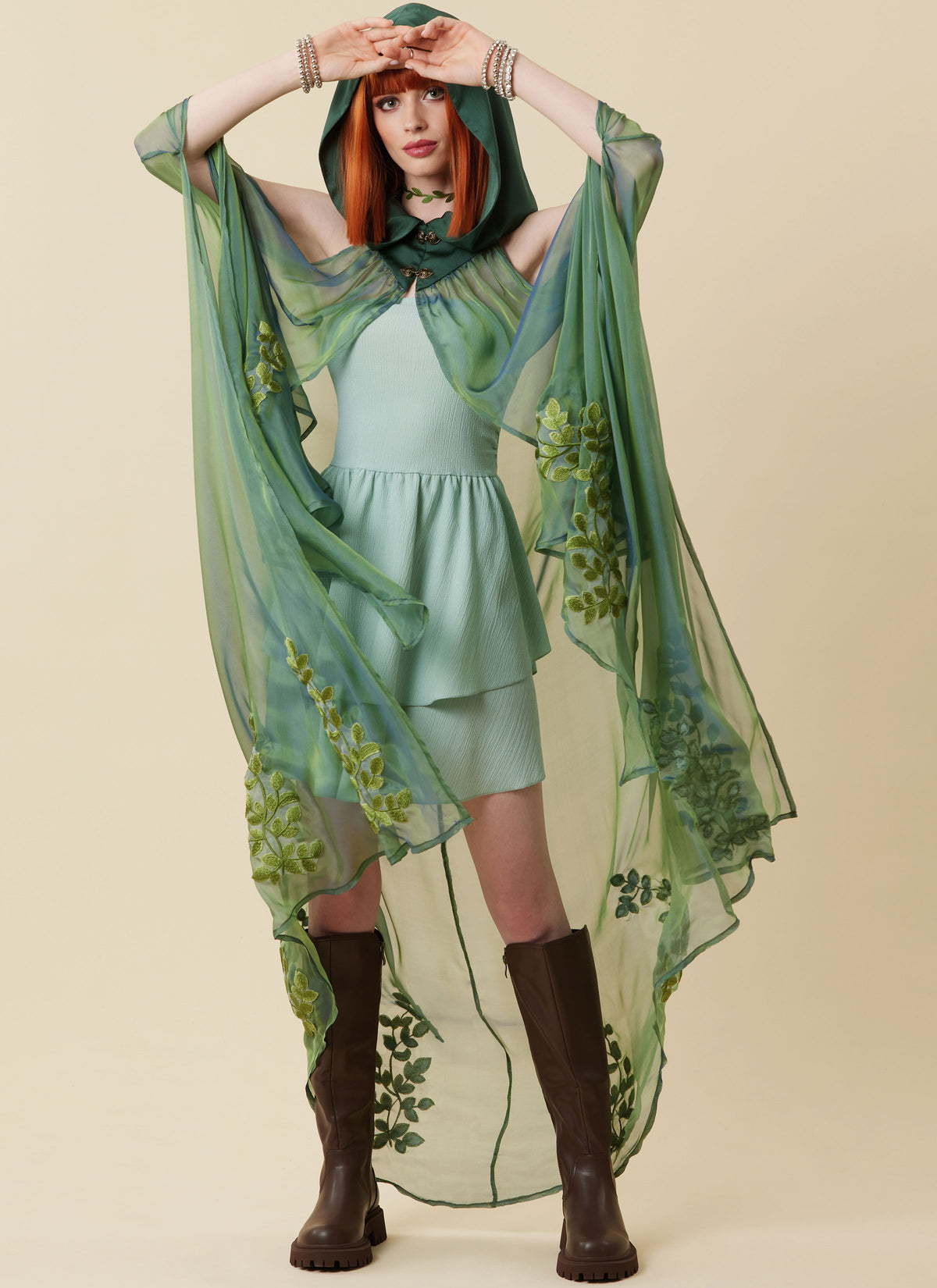 Simplicity S3161 pattern envelope showing sheer flowing capes in four styles