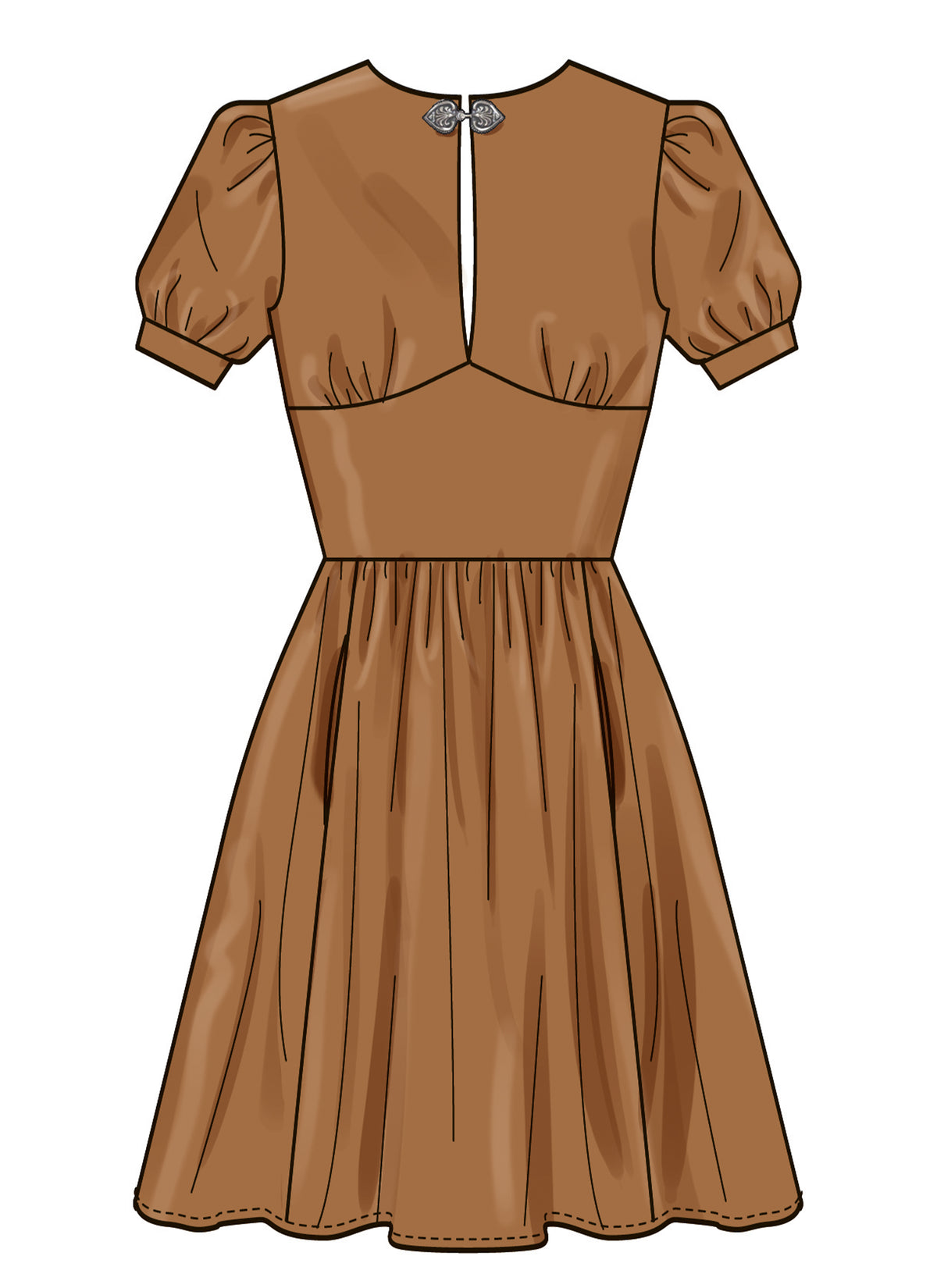 Simplicity S3163 pattern envelope showing a fit and flare dress with split neckline