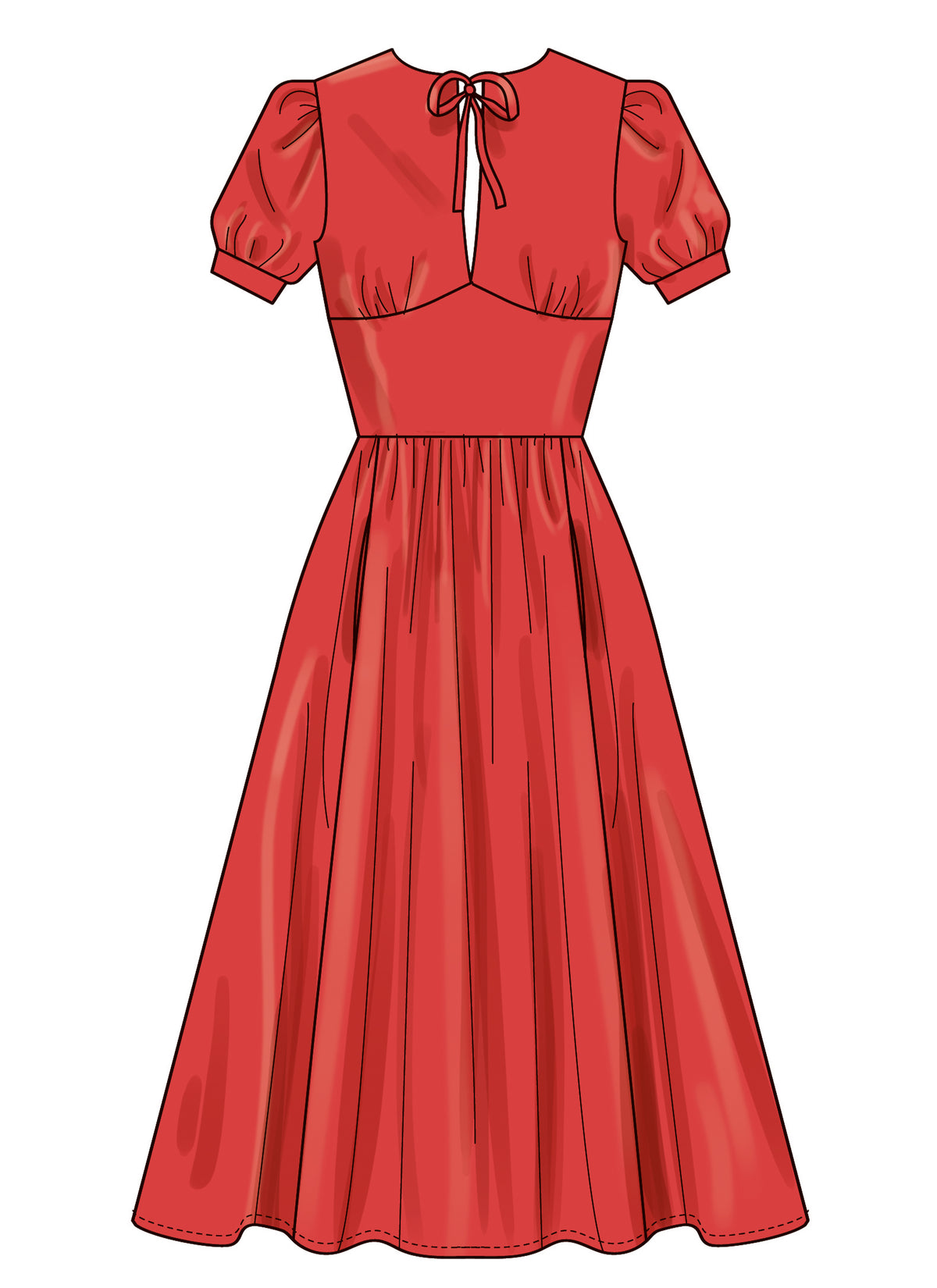 Simplicity S3163 pattern envelope showing a fit and flare dress with split neckline