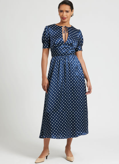 Simplicity S3163 pattern envelope showing a fit and flare dress with split neckline
