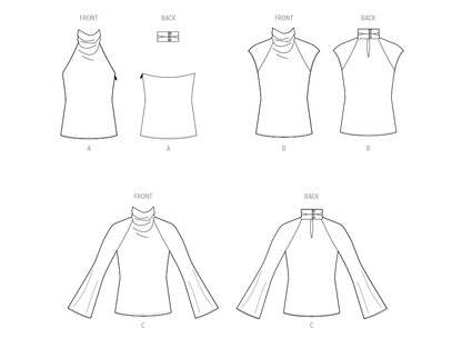 Simplicity S3166 pattern envelope showing cowl neck tops