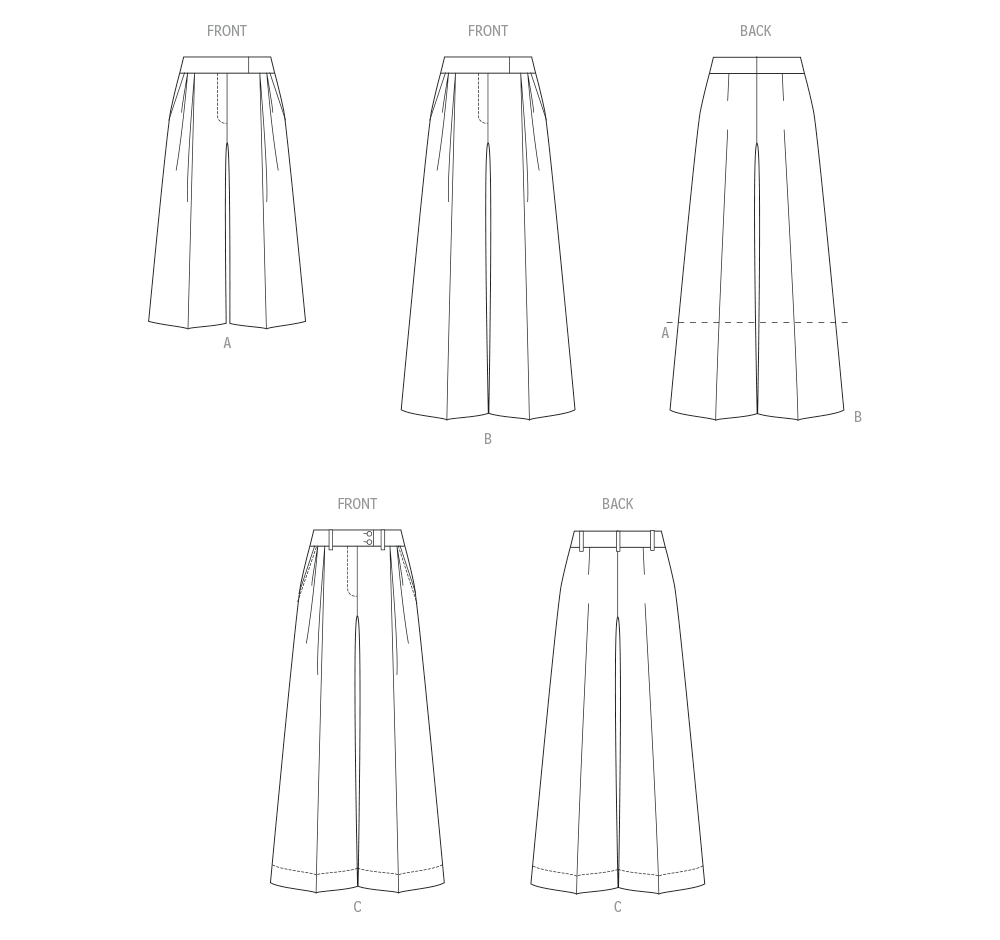 Simplicity S3170 pattern envelope showing a fly front skirt and trousers