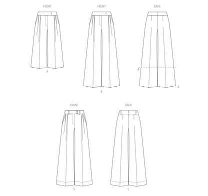 Simplicity S3170 pattern envelope showing a fly front skirt and trousers
