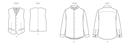 Simplicity S3172 pattern envelope showing a buttoned waistcoat