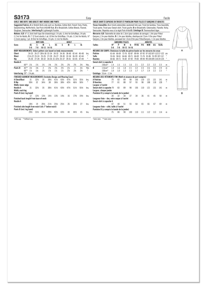 Simplicity S3173 pattern envelope showing unisex loungewear with kangaroo pocket