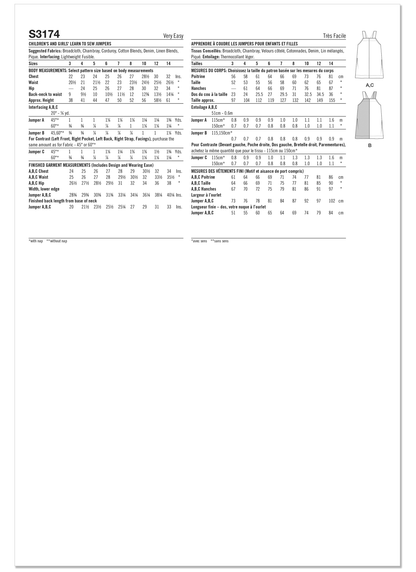 Simplicity S3174 pattern envelope showing a girls' dress with shoulder straps