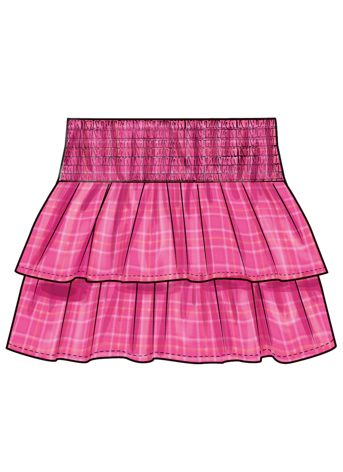 Simplicity S3175 pattern envelope showing high-waisted girls' skirts