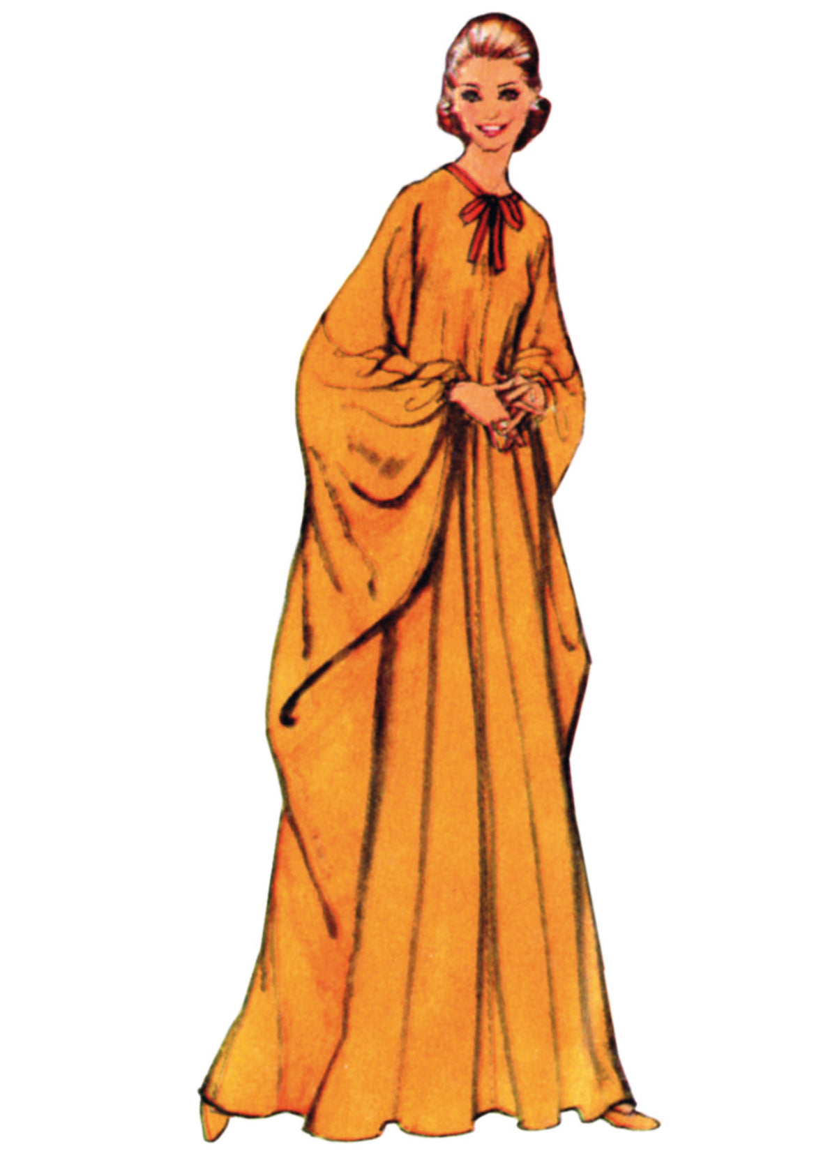 Simplicity S3179 pattern envelope showing a vintage caftan dress