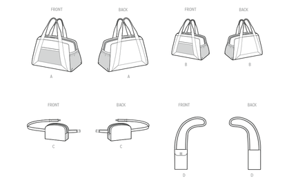 Simplicity S3180 pattern envelope showing a zipped bag with pockets