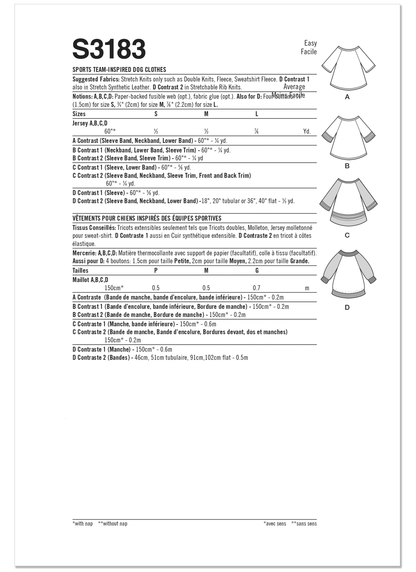 Simplicity S3183 pet sewing pattern envelope