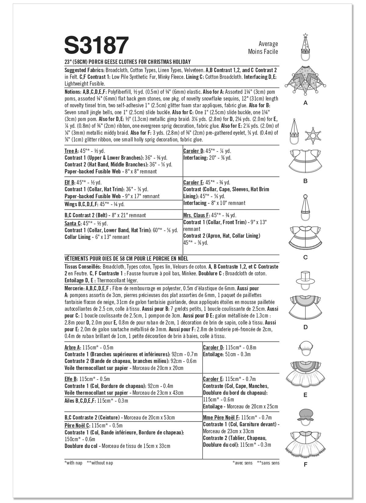 Simplicity S3187 pattern envelope showing Christmas tree, elf and Santa crafts