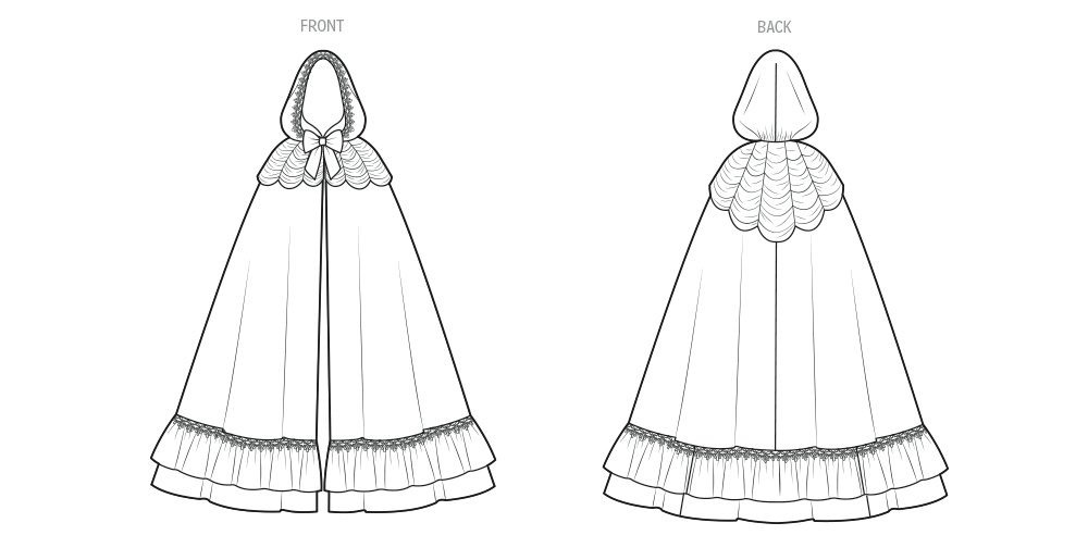Simplicity S3190 pattern envelope showing misses' costumes with ruffles and bow
