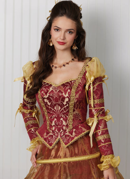 Simplicity S3191 pattern envelope showing costumes with Basque bodices