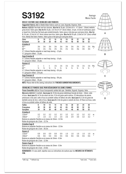 Simplicity S3192 pattern envelope showing hooped costume skirts