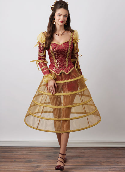 Simplicity S3192 pattern envelope showing hooped costume skirts