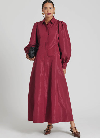 Simplicity S3193 pattern envelope showing button front dresses with puffed sleeves