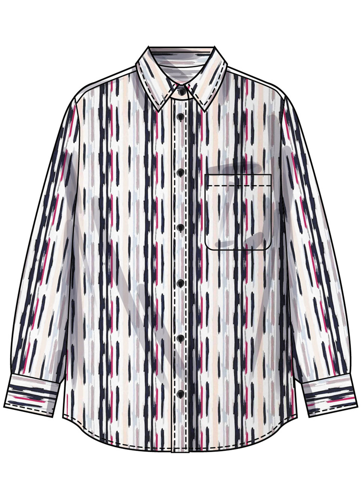 Simplicity S3194 pattern envelope showing button front shirts
