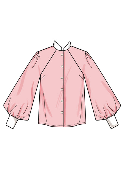 Simplicity S3195 pattern envelope showing blouses with bow tie collars
