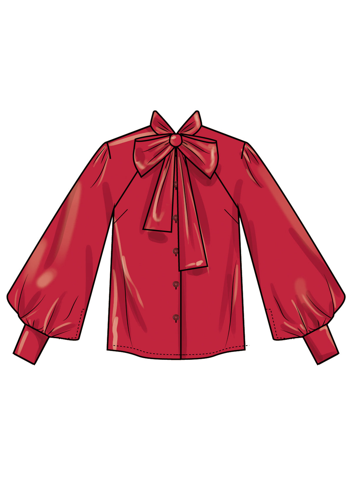 Simplicity S3195 pattern envelope showing blouses with bow tie collars
