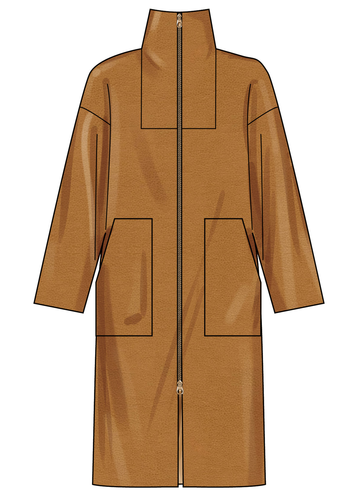 Simplicity S3196 pattern envelope showing high collar zip front jackets