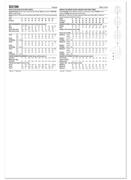 Simplicity S3196 pattern envelope showing high collar zip front jackets