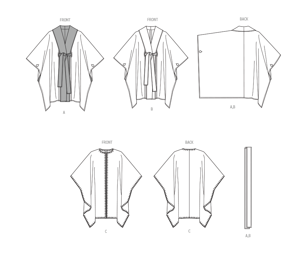 Simplicity S3197 pattern envelope showing open front jackets