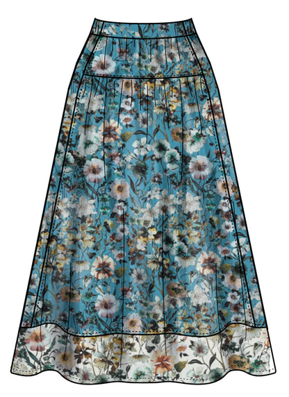 Simplicity S3198 pattern envelope showing gathered skirts with yoked waistbands