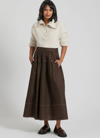Simplicity S3198 pattern envelope showing gathered skirts with yoked waistbands