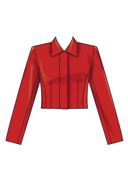 Simplicity S3201 pattern envelope showing tailored jackets with pointed collars