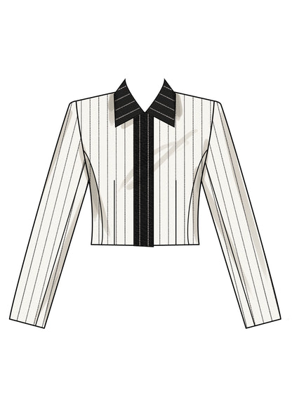 Simplicity S3201 pattern envelope showing tailored jackets with pointed collars