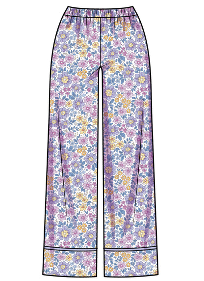 Simplicity S3202 pattern envelope showing children's pyjamas with piped lapels