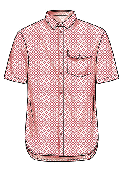 Simplicity S3206 pattern envelope showing men's shirts with chest pockets