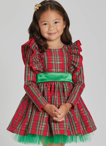 Simplicity S3209 pattern envelope showing children's holiday dresses