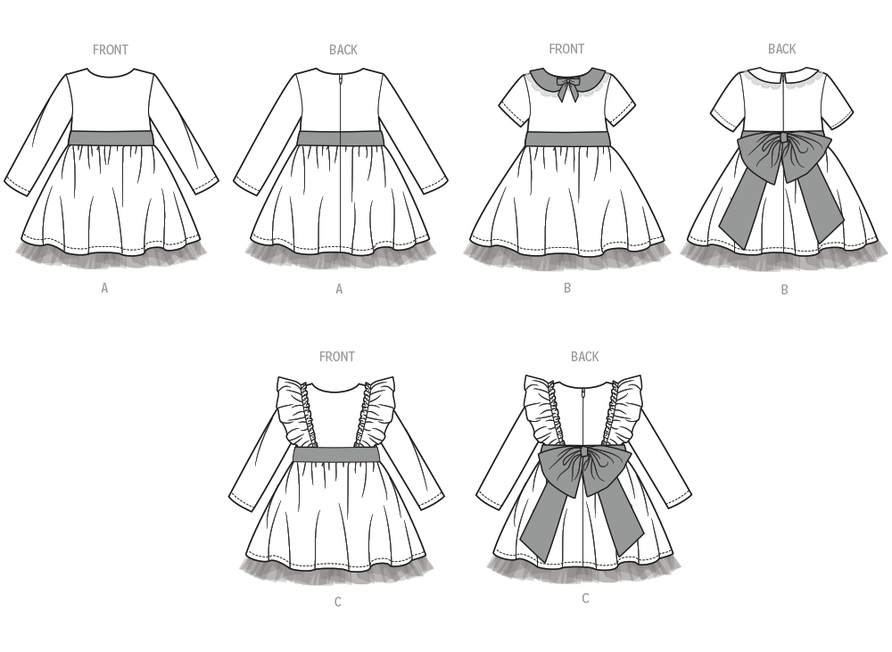 Simplicity S3209 pattern envelope showing children's holiday dresses