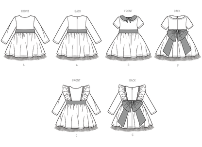 Simplicity S3209 pattern envelope showing children's holiday dresses