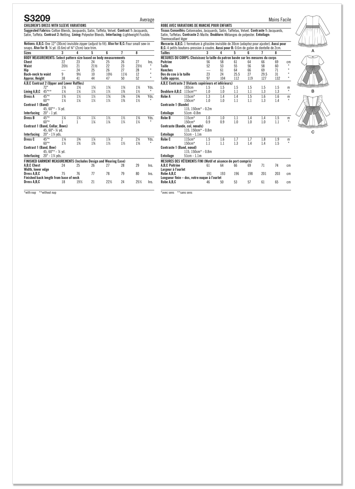 Simplicity S3209 pattern envelope showing children's holiday dresses
