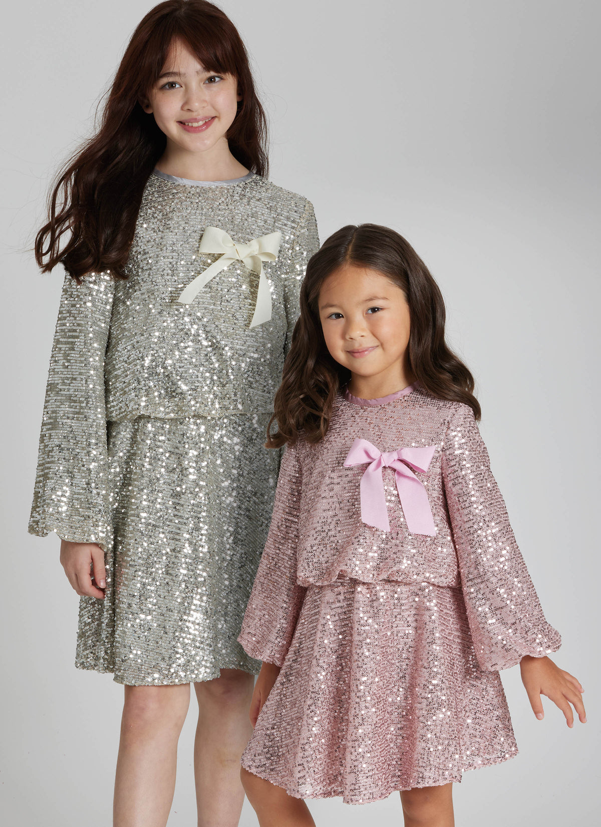 Simplicity S3210 pattern envelope showing girls' sequin two-piece dresses
