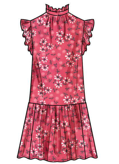 Simplicity S3211 pattern envelope showing girls' ruffled dresses