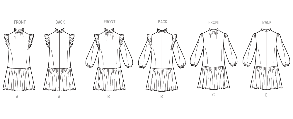 Simplicity S3211 pattern envelope showing girls' ruffled dresses