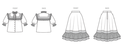 Simplicity S3212 vintage 1970s Gunne Sax two-piece dress pattern envelope