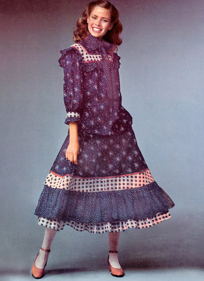 Simplicity S3212 vintage 1970s Gunne Sax two-piece dress pattern envelope