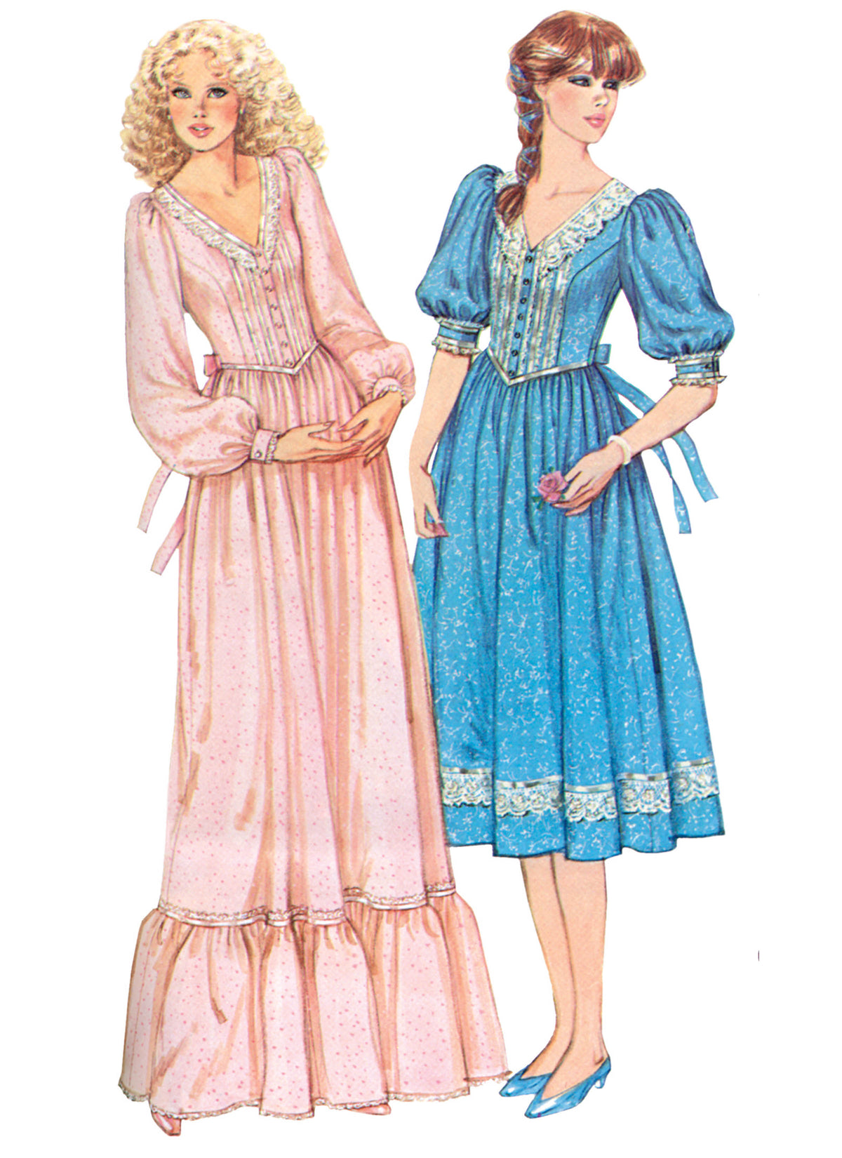Simplicity S3213 vintage 1980s Gunne Sax dress pattern envelope