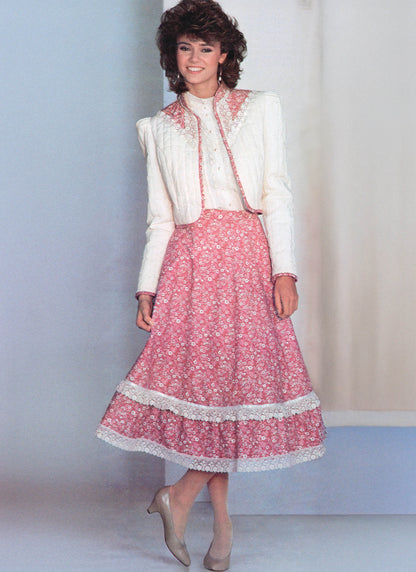 Simplicity S3214 vintage 1980s Gunne Sax skirt, blouse and jacket pattern envelope