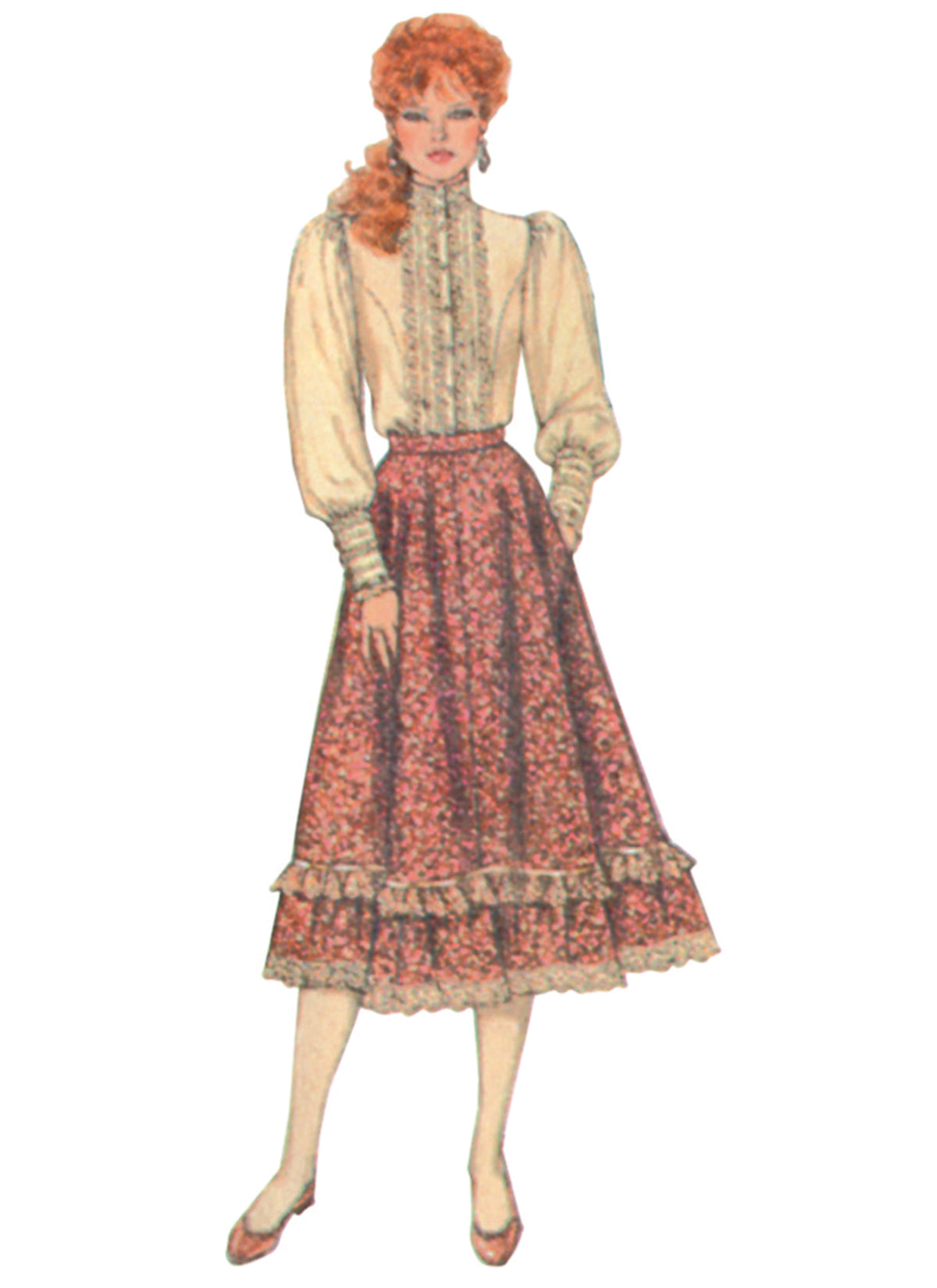 Simplicity S3214 vintage 1980s Gunne Sax skirt, blouse and jacket pattern envelope